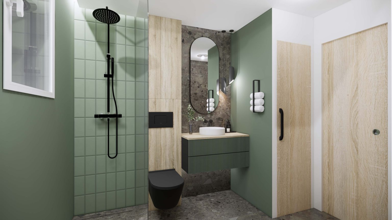 Projection réaliste : salle de bain – appartement Delfino à Nice