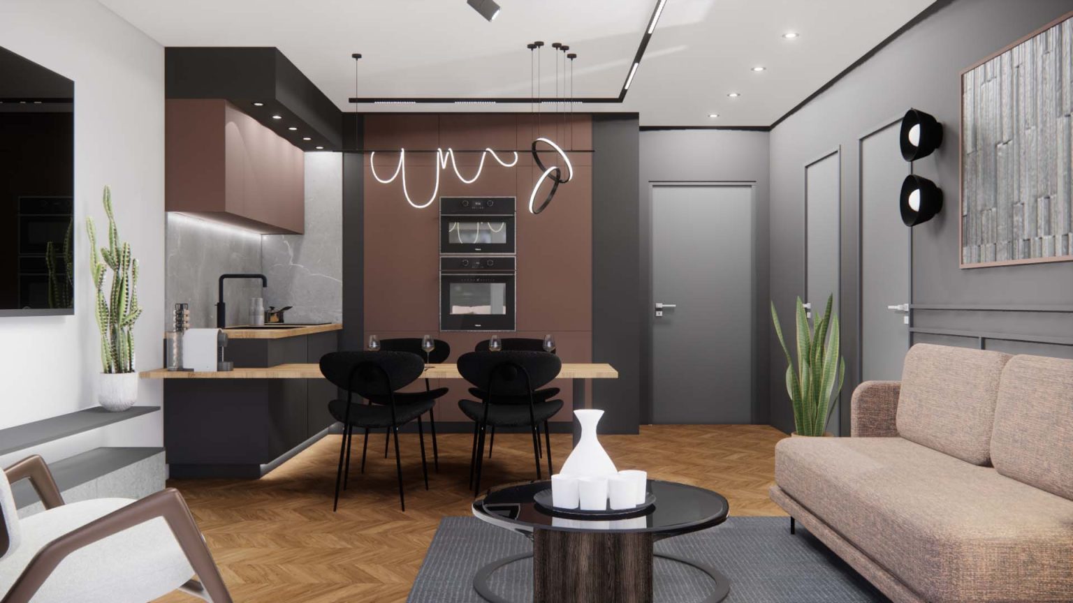 Cuisine – appartement Ébène