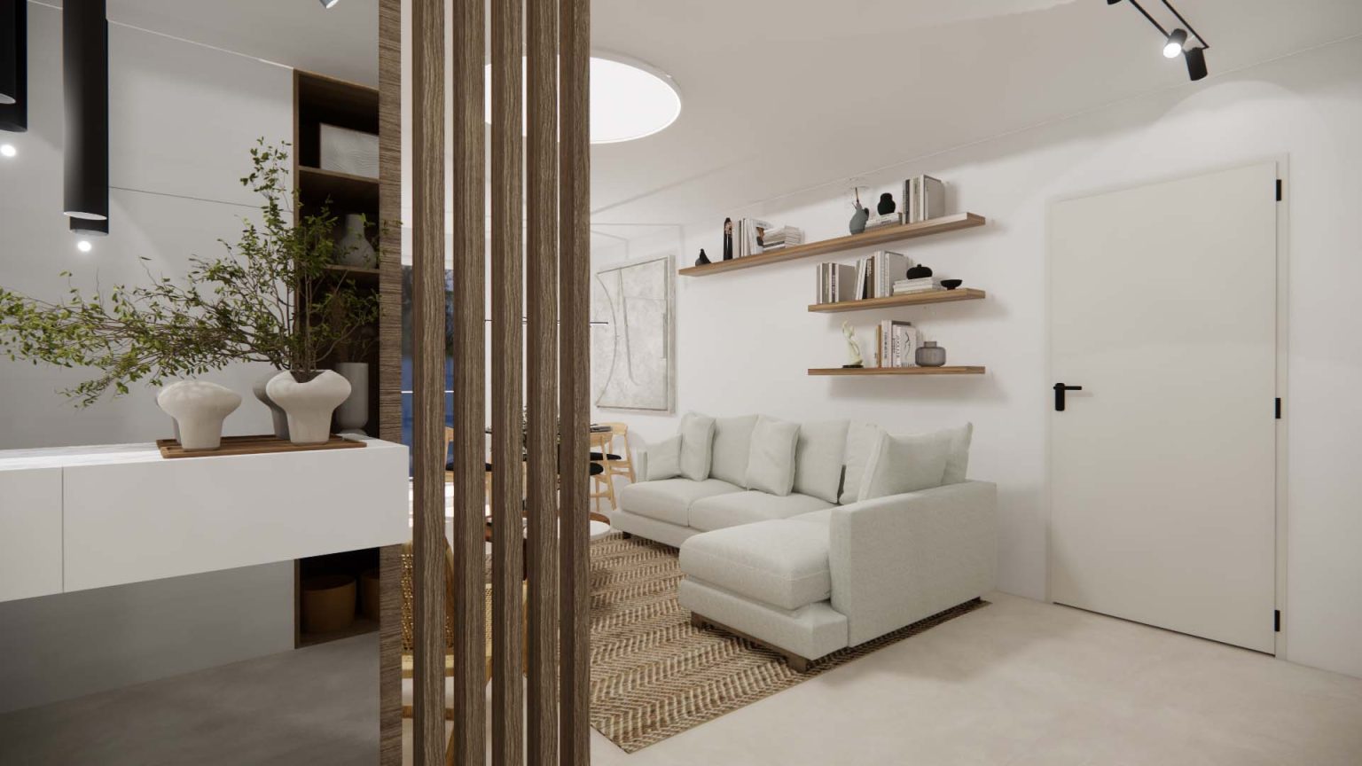 Projection réaliste : entrée – appartement Galini à Cannes