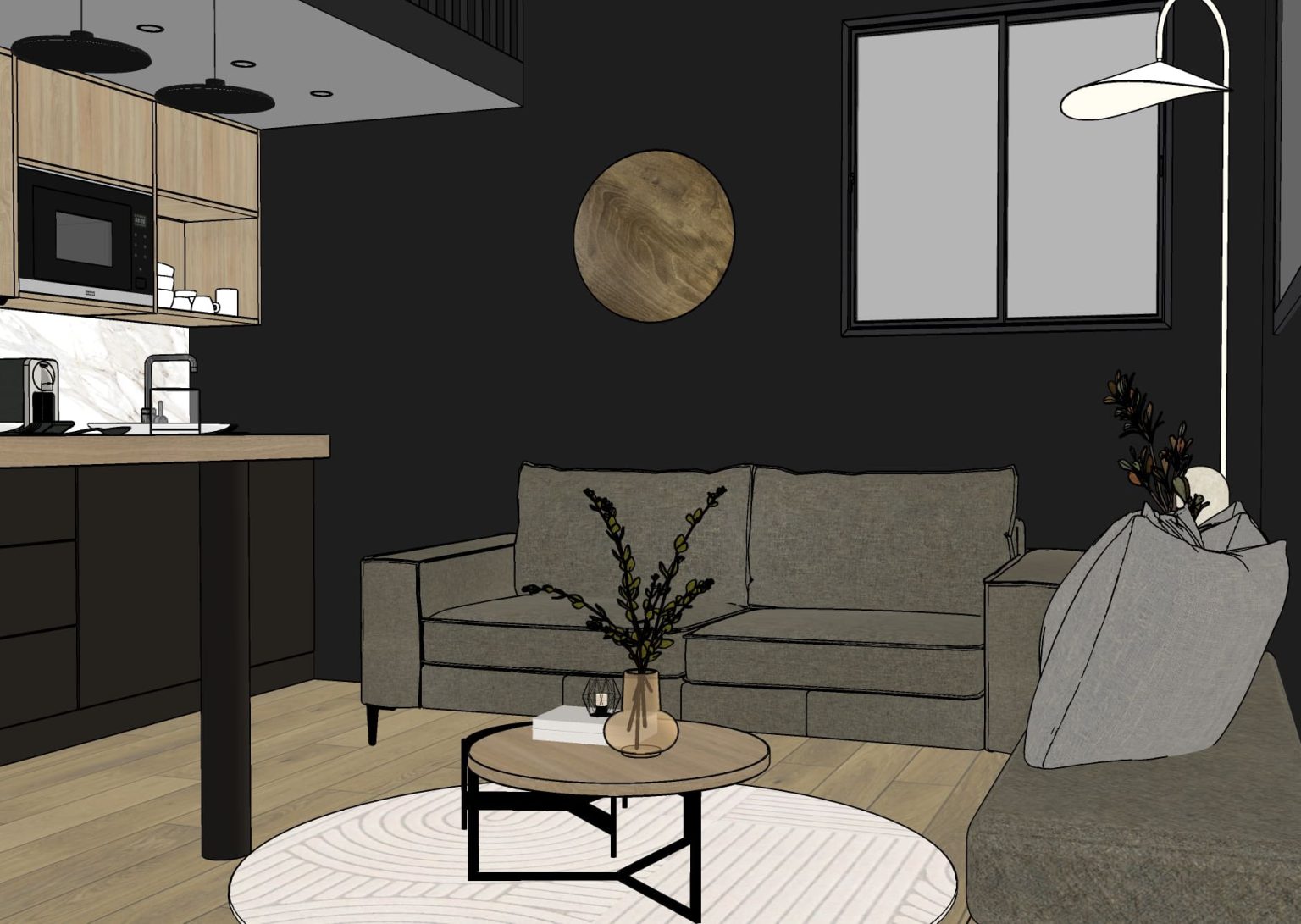 Rendu 3D : canapé – studio Graphite