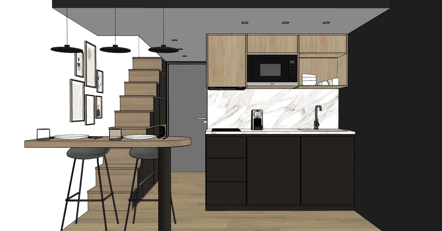 Rendu 3D : cuisine – studio Graphite