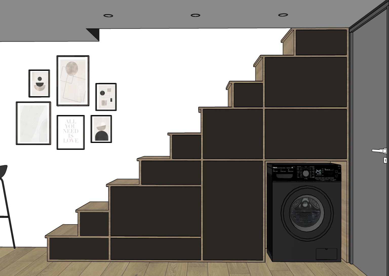 Rendu 3D : escalier – studio Graphite