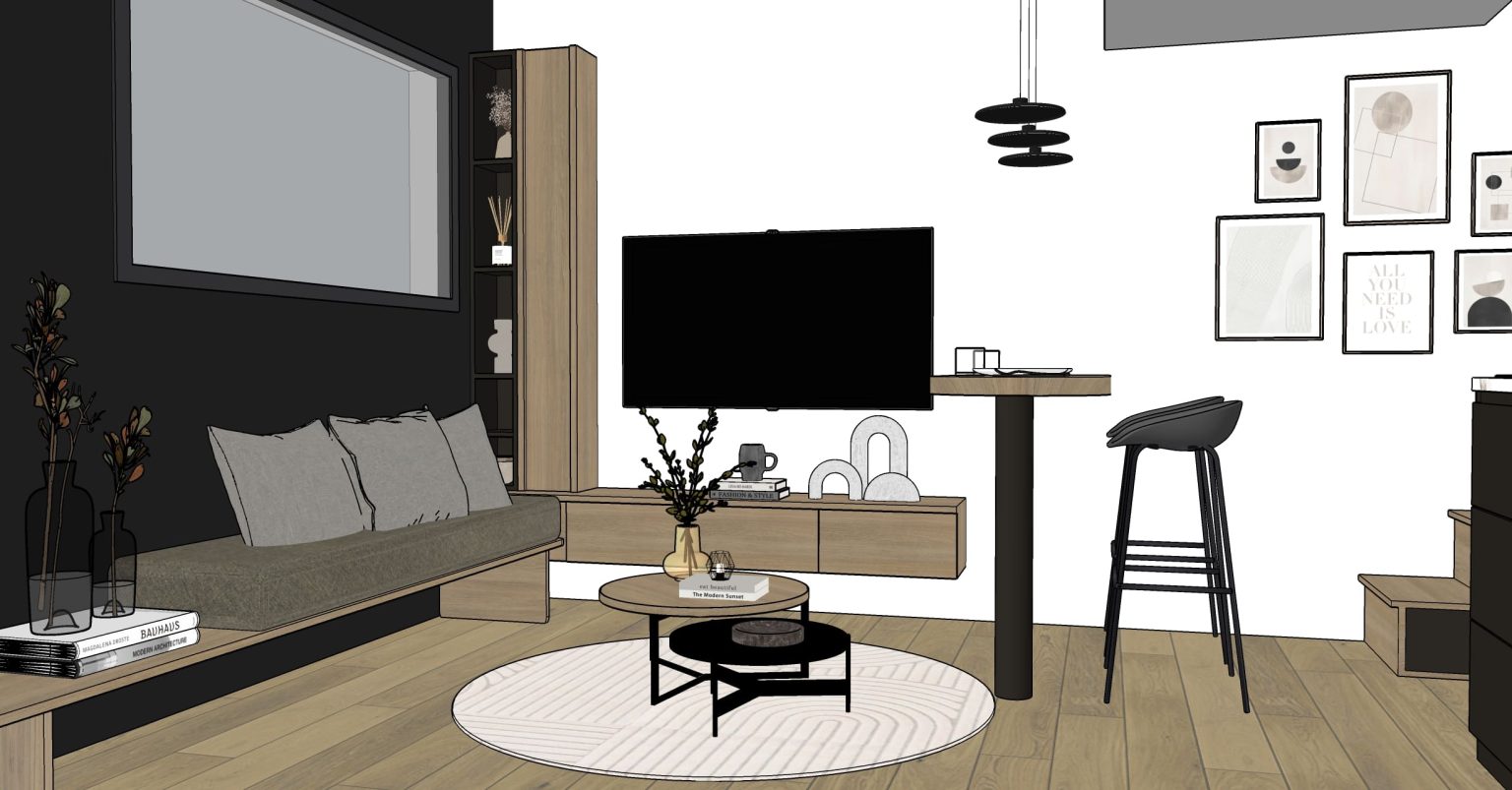 Rendu 3D : meuble TV – studio Graphite