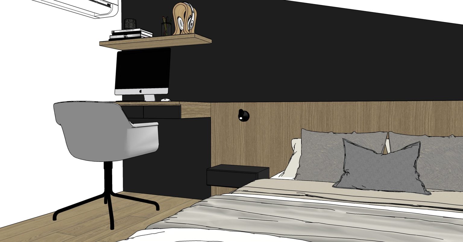 Rendu 3D : bureau – studio Graphite